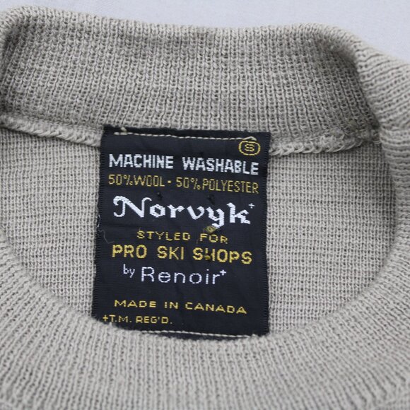 Vintage Sweater - 3 Stipe Brown by Renoir Wool Blend - Men's Small - Picture 5 of 6